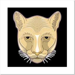 brown cougar face Posters and Art